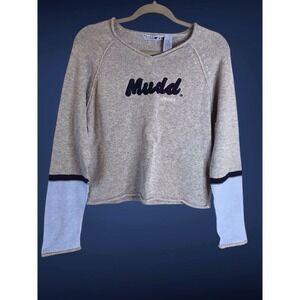 NWT Vtg Y2K Mudd Woman's 90's Sweater Knitted  Blue Gray Size XL mudd Jeans